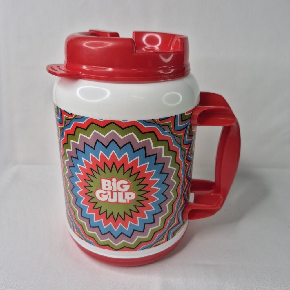 7 Eleven Big Gulp Whirley Drinkworks 64 Oz Mug Lid Straw Psychedelic Groovy 2014